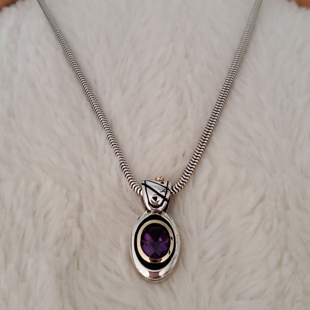 John Atencio Amethyst Pendant Necklace